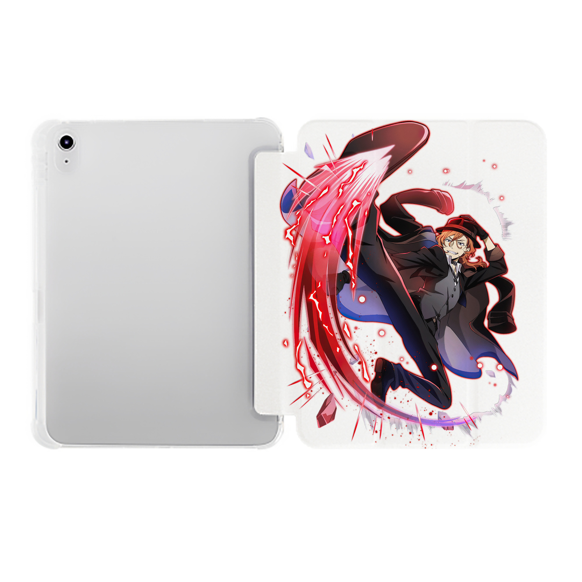 （画像用） 文豪ストレイドッグス Bungo Stray Dogs IPad ケース ペン収納付き 三つ折りスタンド PUレザー×シリコン 対応機種9.5/10.5/10.9インチ